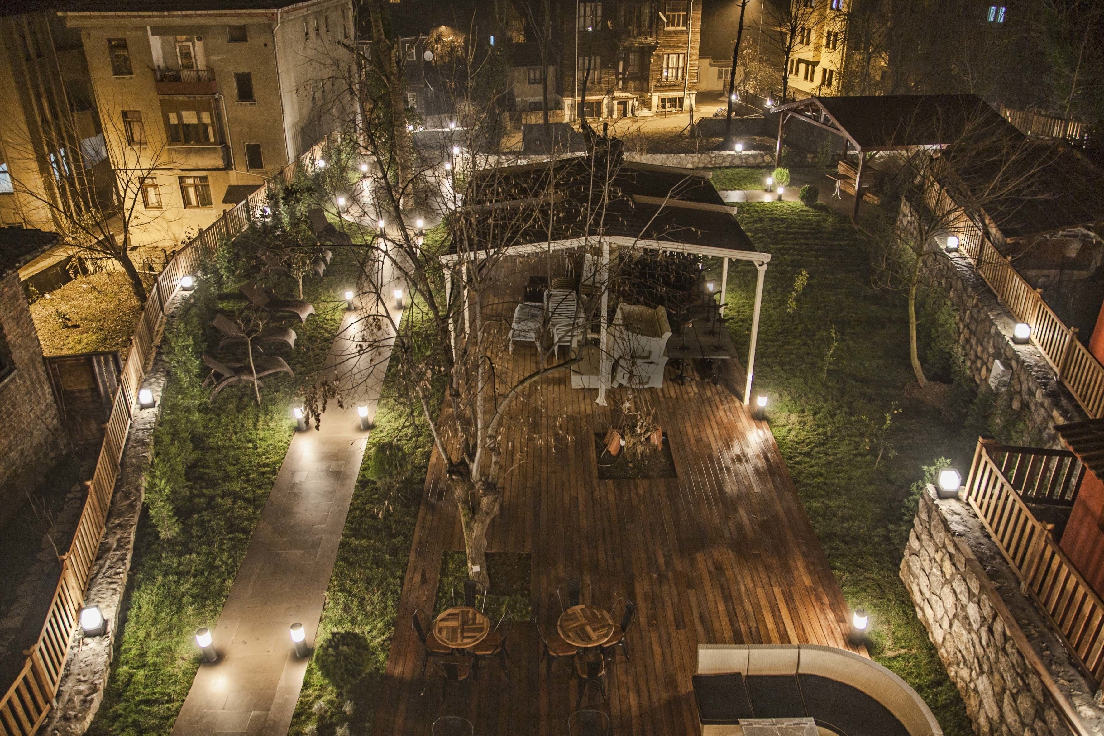 Outdoor banquet area