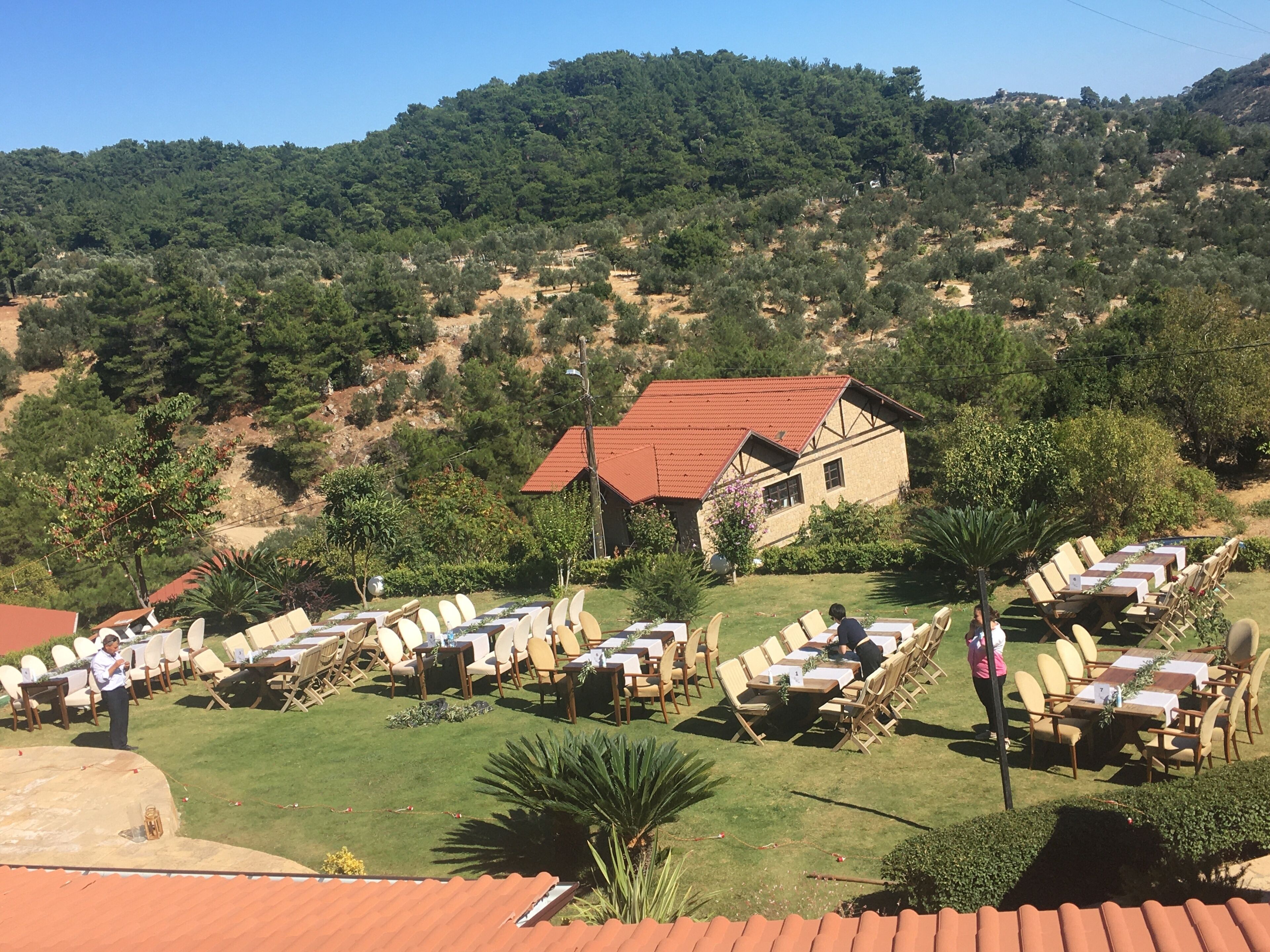 outdoor banquet area