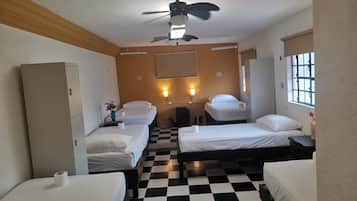 Dormitorio compartido básico, dormitorio mixto, baño en la habitación | Caja de seguridad en la habitación y escritorio