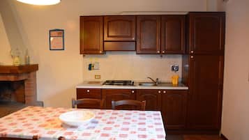 Fridge, oven, stovetop, coffee/tea maker