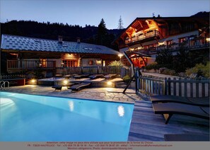 Outdoor pool, pool loungers - La Ferme du Chozal (Hauteluce)