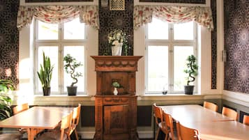 Breakfast, lunch, dinner served; Scandinavian cuisine, garden views