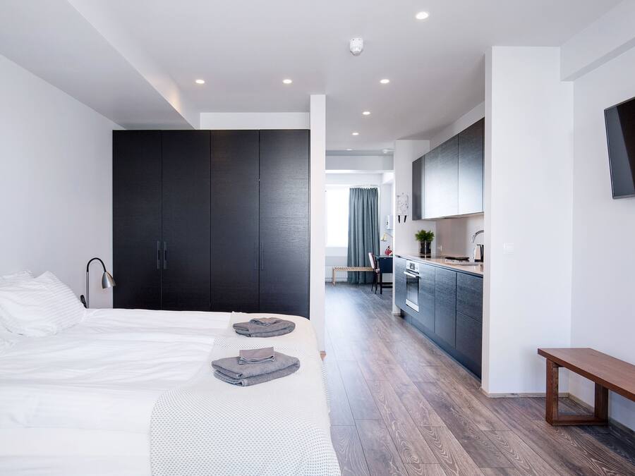 Studio, Multiple Beds | Laptop workspace, blackout drapes, free WiFi, bed sheets