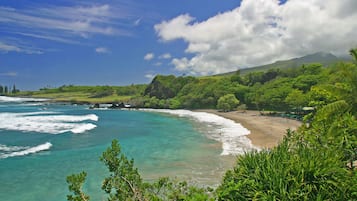 Beach nearby, sun loungers, beach towels