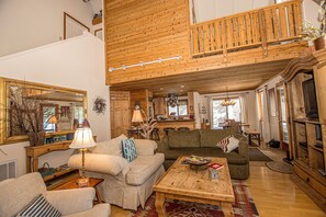 TV, fireplace, DVD player, books