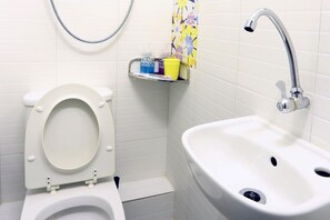 Dusche, Hydromassagedusche, kostenlose Toilettenartikel, Haartrockner