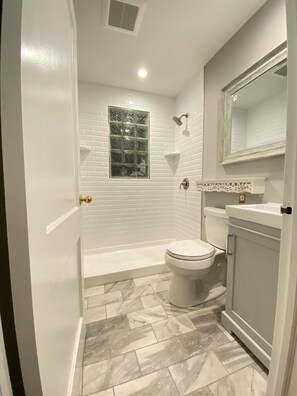Shower, jetted tub