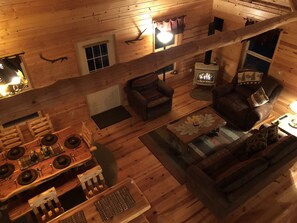 Smart TV, fireplace, DVD player, toys
