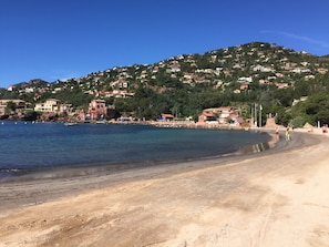 Playa en los alrededores y camastros