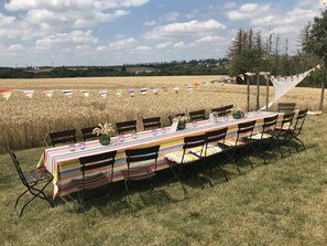 Outdoor banquet area