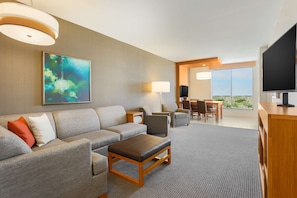 In-room safe, desk, laptop workspace, blackout curtains