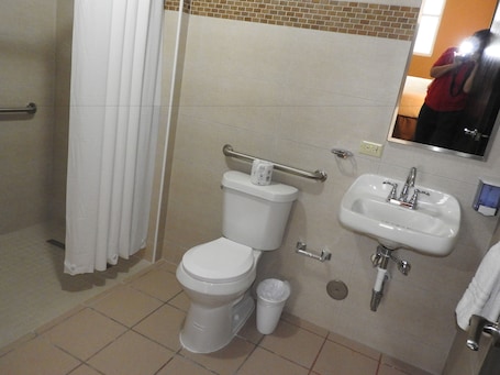Shower, eco-friendly toiletries, hair dryer, towels. Dreams Miramar