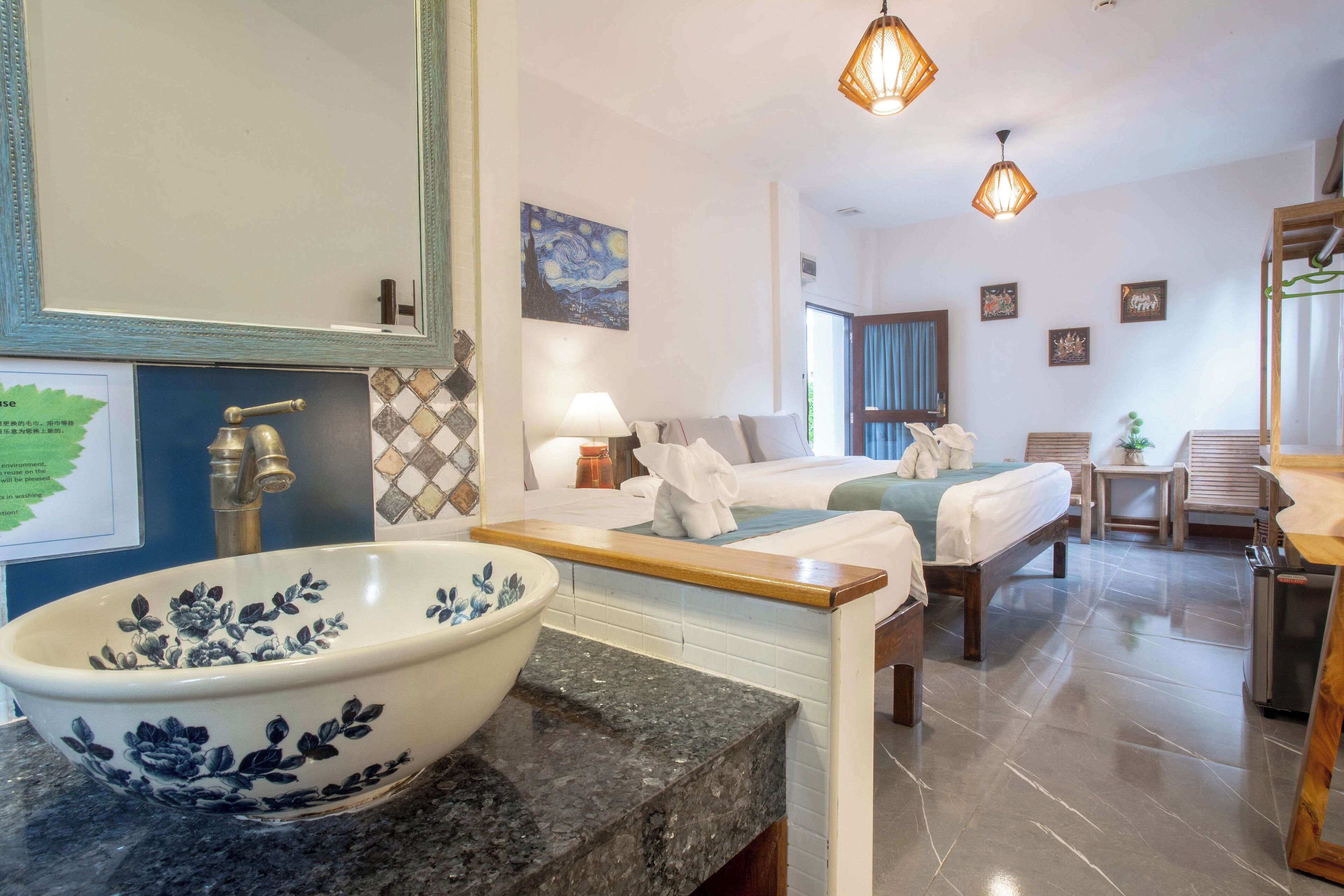 Family Triple Room | Desk, laptop workspace, free WiFi, bed sheets