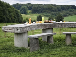 Outdoor dining - Stunning private villa for 6 people with WIFI, TV, terrace and pets allowed (Landsrade)