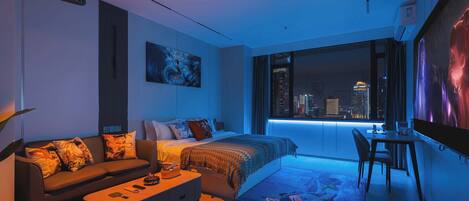 Chambre Double Luxe | Bureau, rideaux occultants, Wi-Fi gratuit, draps fournis