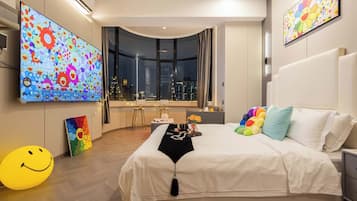 Quarto duplo panorâmico | Área de estar | TV 50 polegadas com canais a cabo