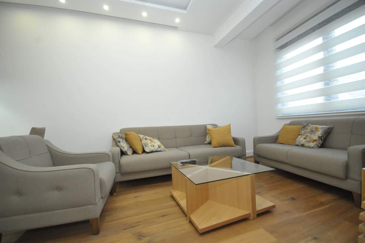 Flat-screen TV, pay movies