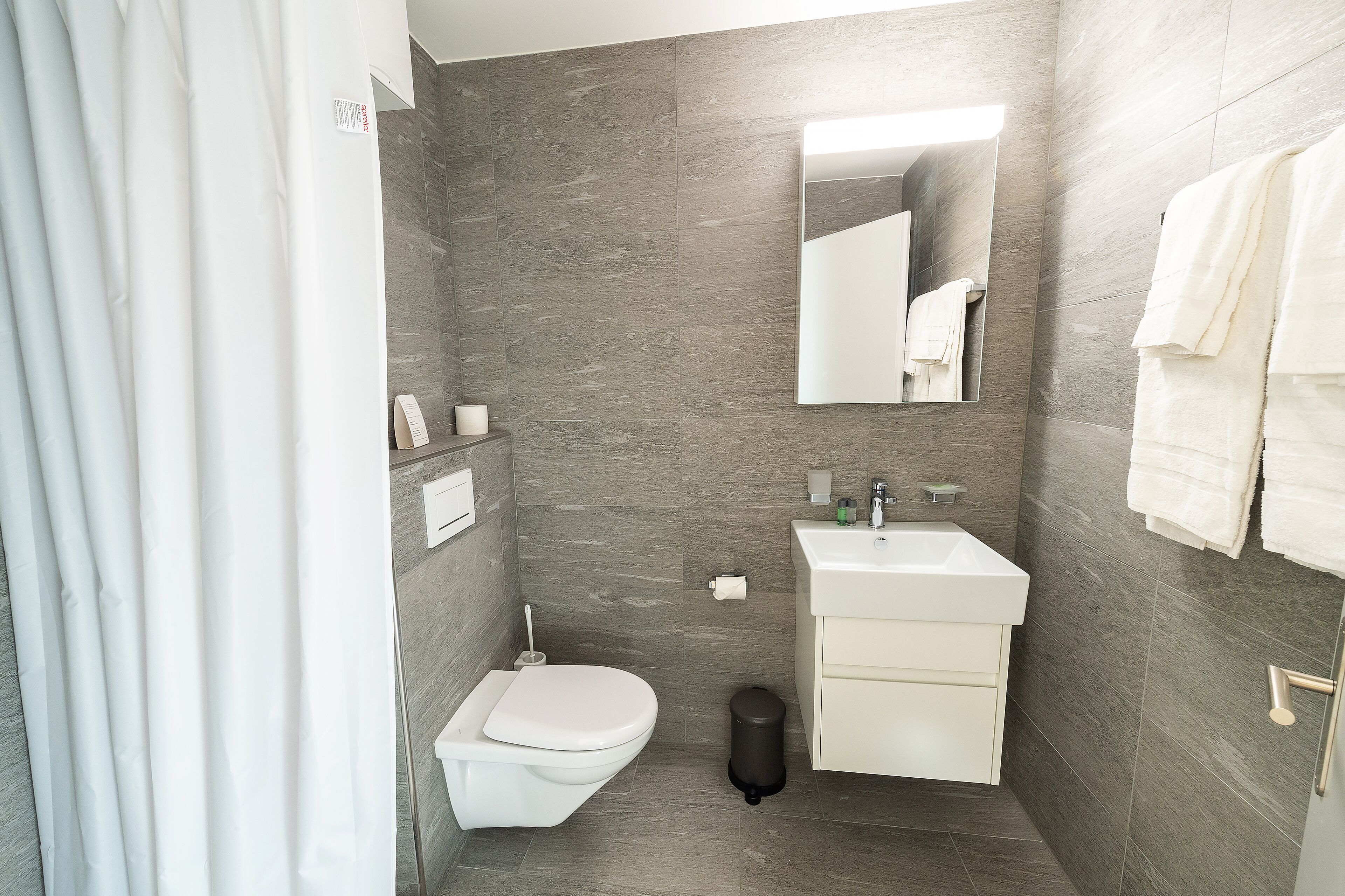 free toiletries, hair dryer, towels