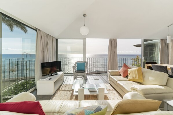 Villa, 3 Bedrooms, Ocean View | Living area | Flat-screen TV