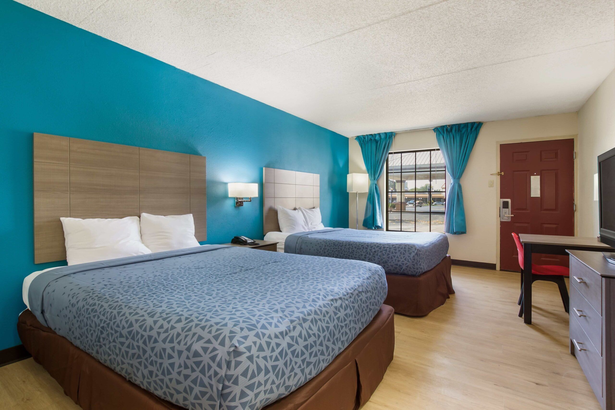 Studio, 2 Queen Beds, Kitchenette | In-room safe, desk, blackout curtains, iron/ironing board