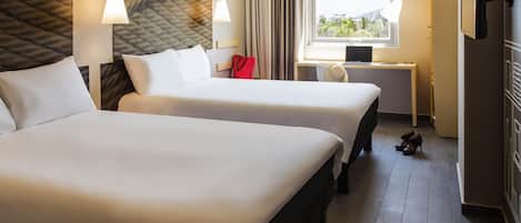 Standard Double Room, 2 Double Beds | In-room safe, desk, soundproofing, free WiFi