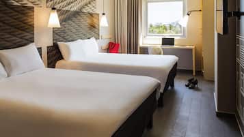 Standard Double Room, 2 Double Beds | In-room safe, desk, soundproofing, free WiFi