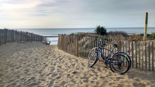 Large house near beach. 10 beds, 3 bathrooms. Lovely enclosed garden.