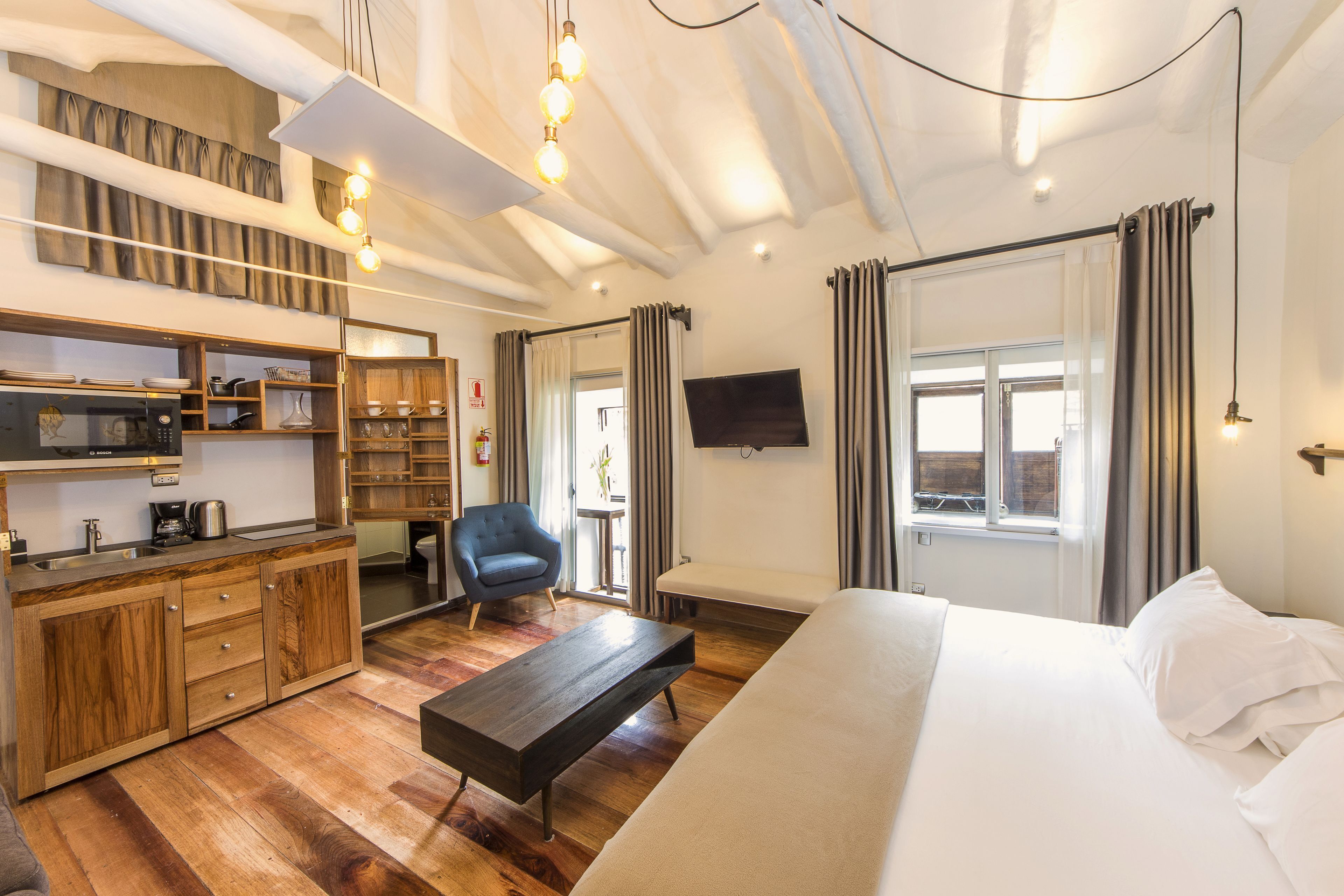 Premium bedding, desk, soundproofing, iron/ironing board