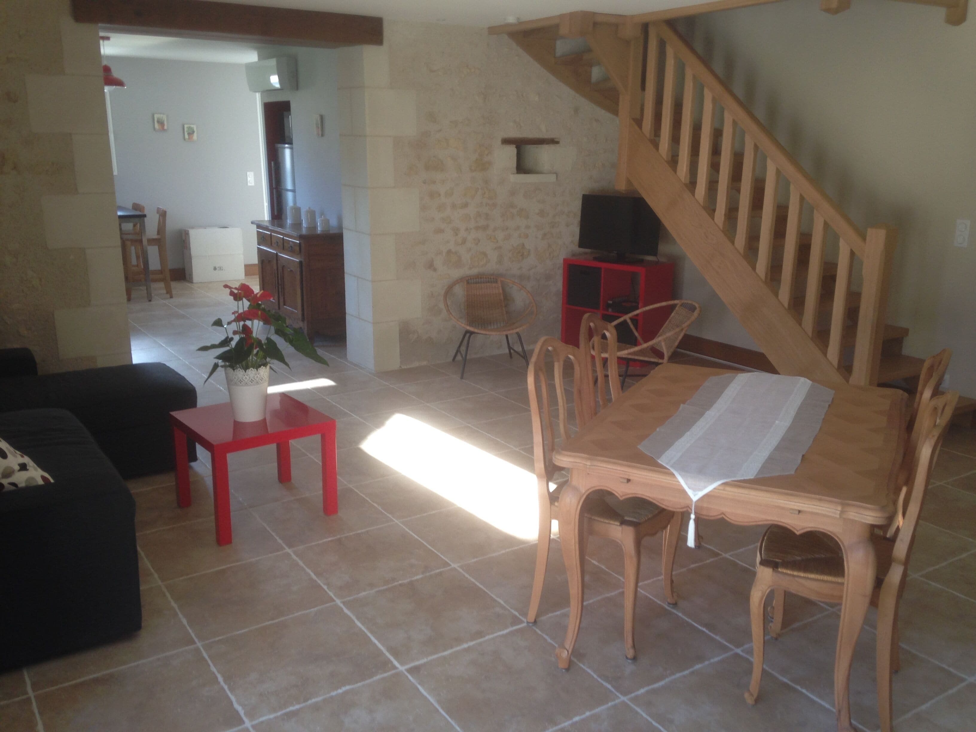 TV, lettore DVD, libri