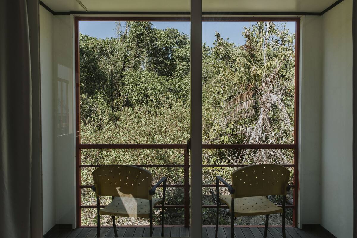 Cabana conforto, 2 camas de solteiro, vista para o jardim | Escrivaninha, camas extras/dobráveis (sobretaxa)