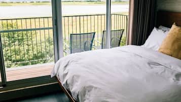 Biệt thự Gallery, 1 phòng ngủ, ban công, khu vực sân vườn | 1 phòng ngủ, bộ trải giường bằng vải cotton Ai Cập