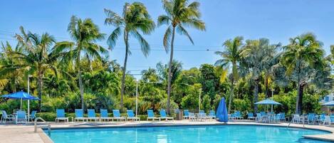 Outdoor pool, a heated pool