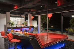 8 Bedrooms Pool Villa | Living area | 59-inch flat-screen TV with satellite channels, TV, heated floors - Private Pool Villa for Family & Friends (Chalong)