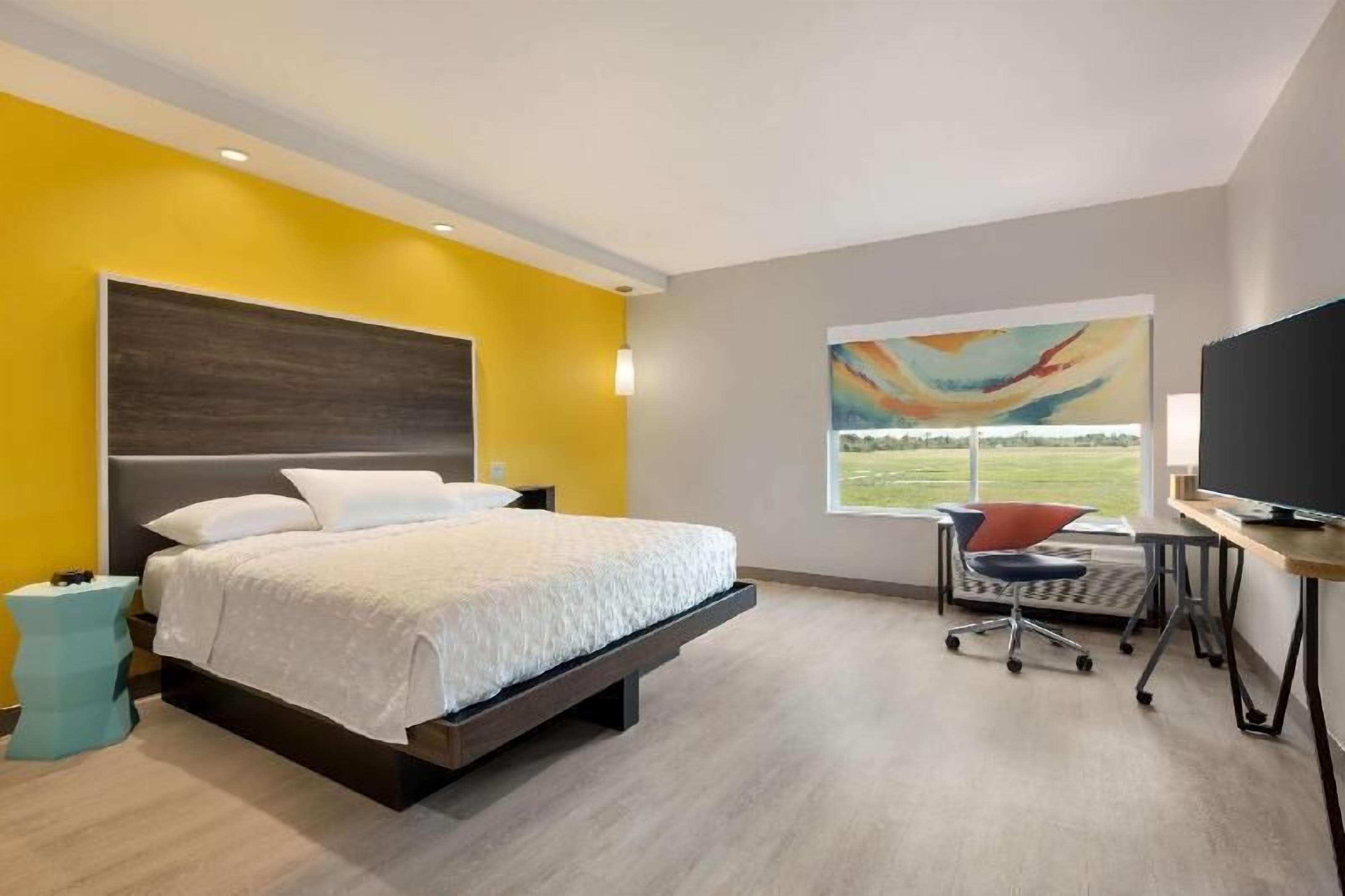 Premium bedding, desk, blackout drapes, iron/ironing board