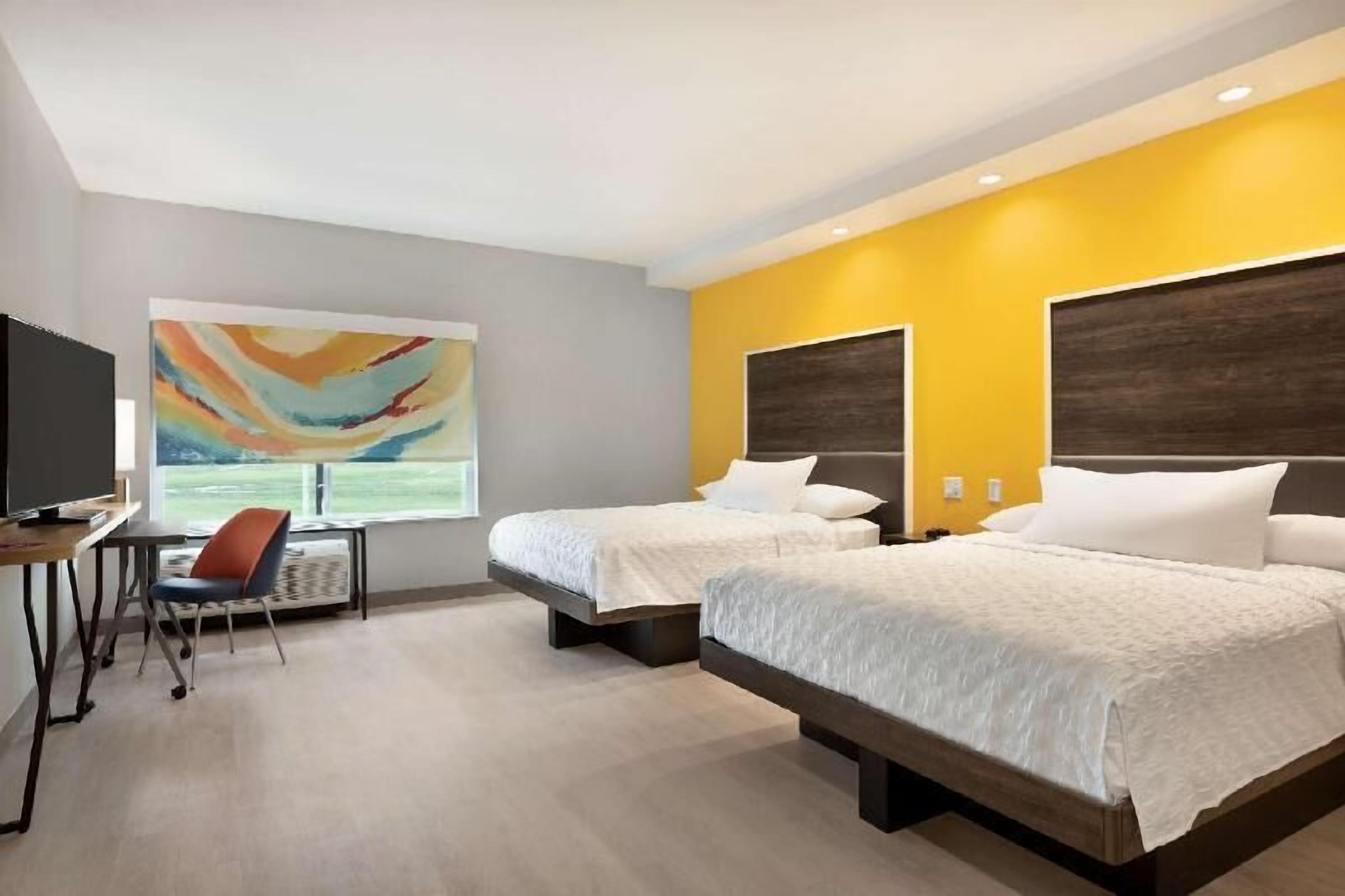 Premium bedding, desk, blackout drapes, iron/ironing board