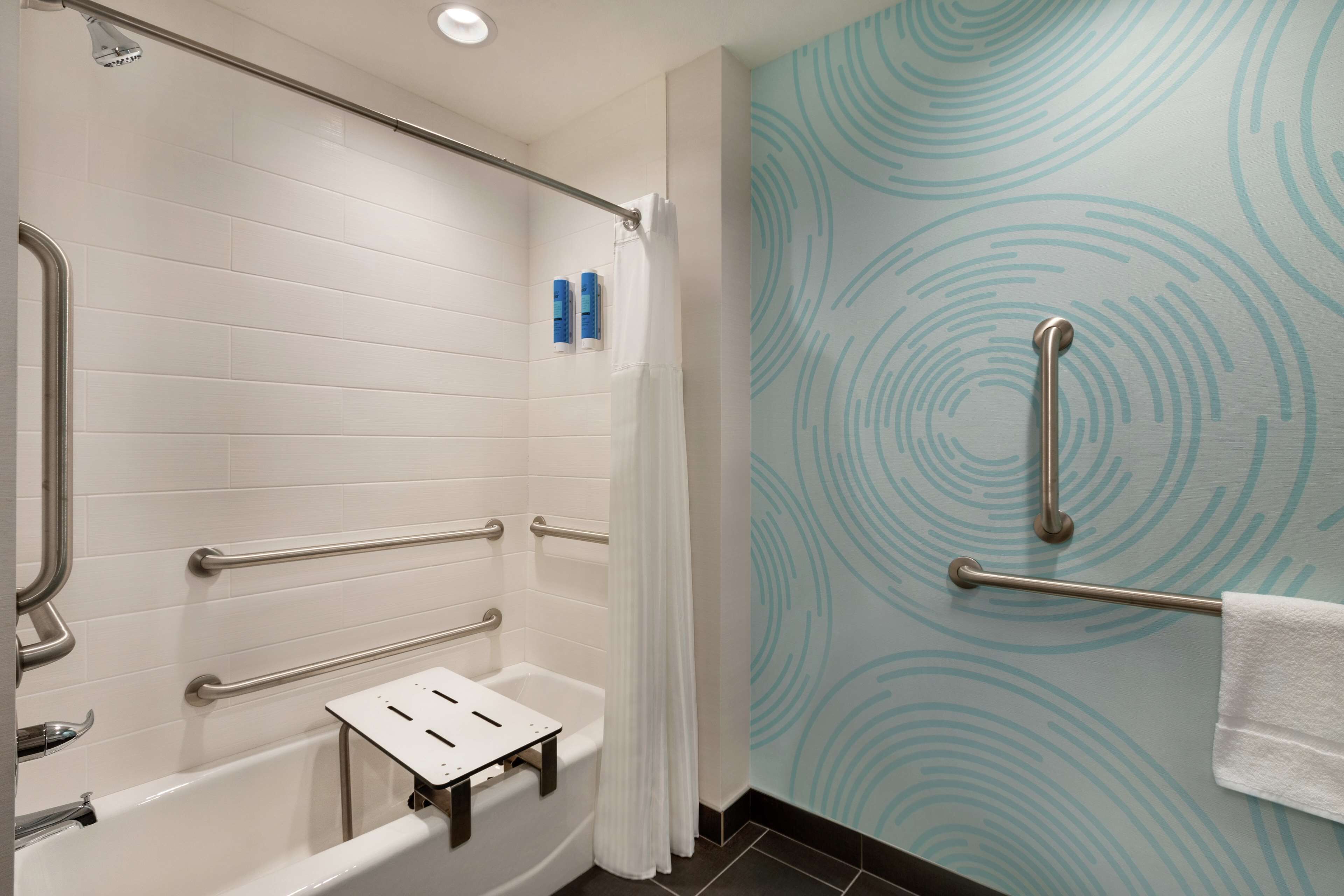 free toiletries, hair dryer, towels