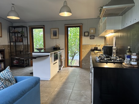 Fridge, oven, stovetop, espresso maker