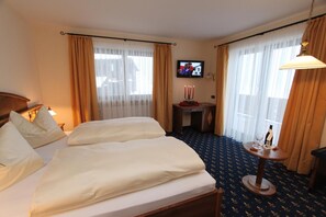 In-room safe, desk, blackout curtains, cots/infant beds