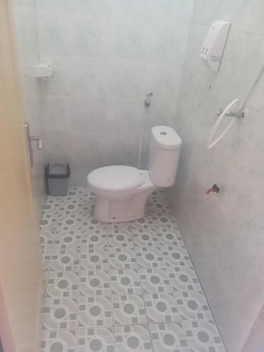 Douche, articles de toilette gratuits, serviettes fournies