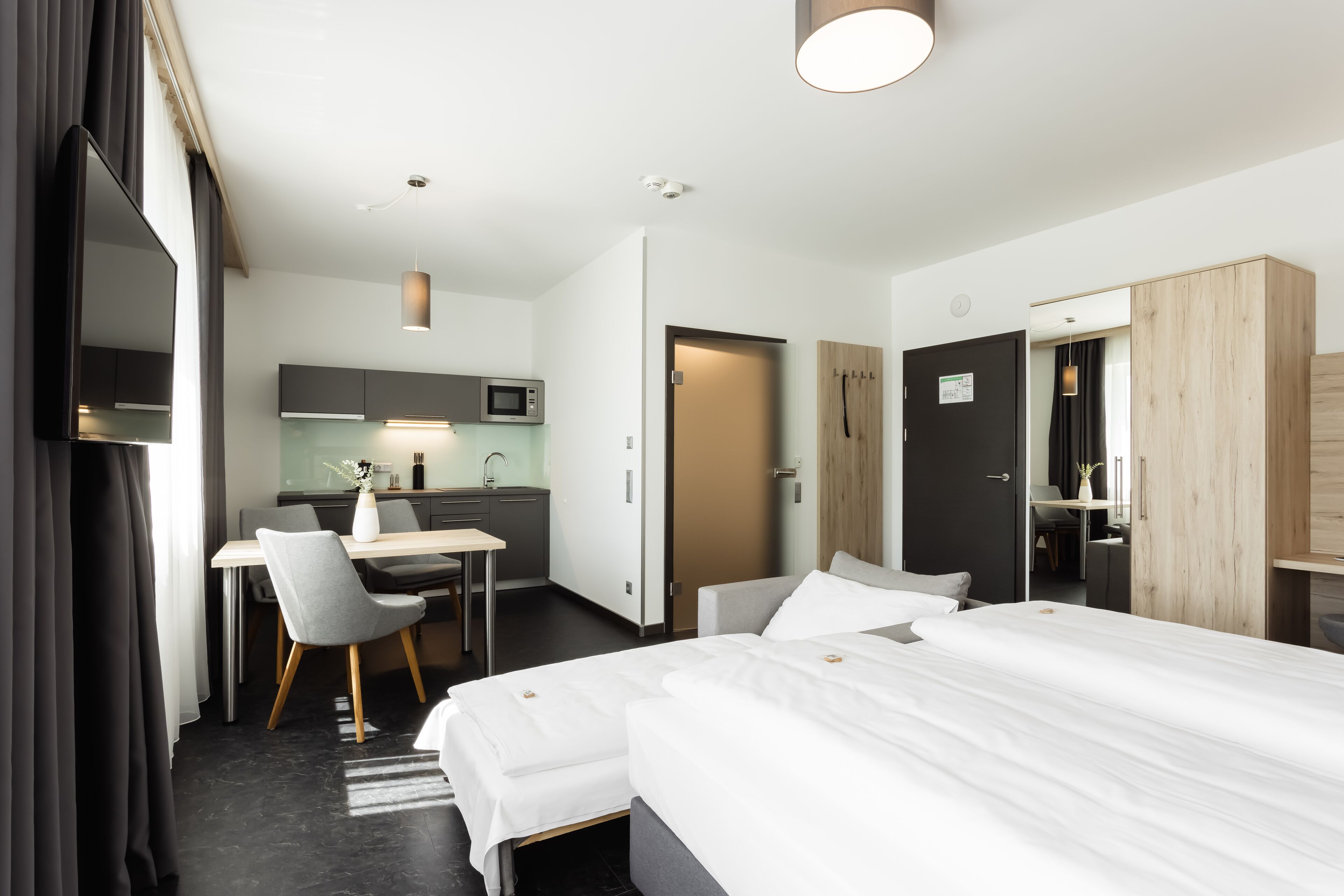 Studio, toegankelijk voor mindervaliden | Lakens van Egyptisch katoen, luxe beddengoed, een kluis op de kamer