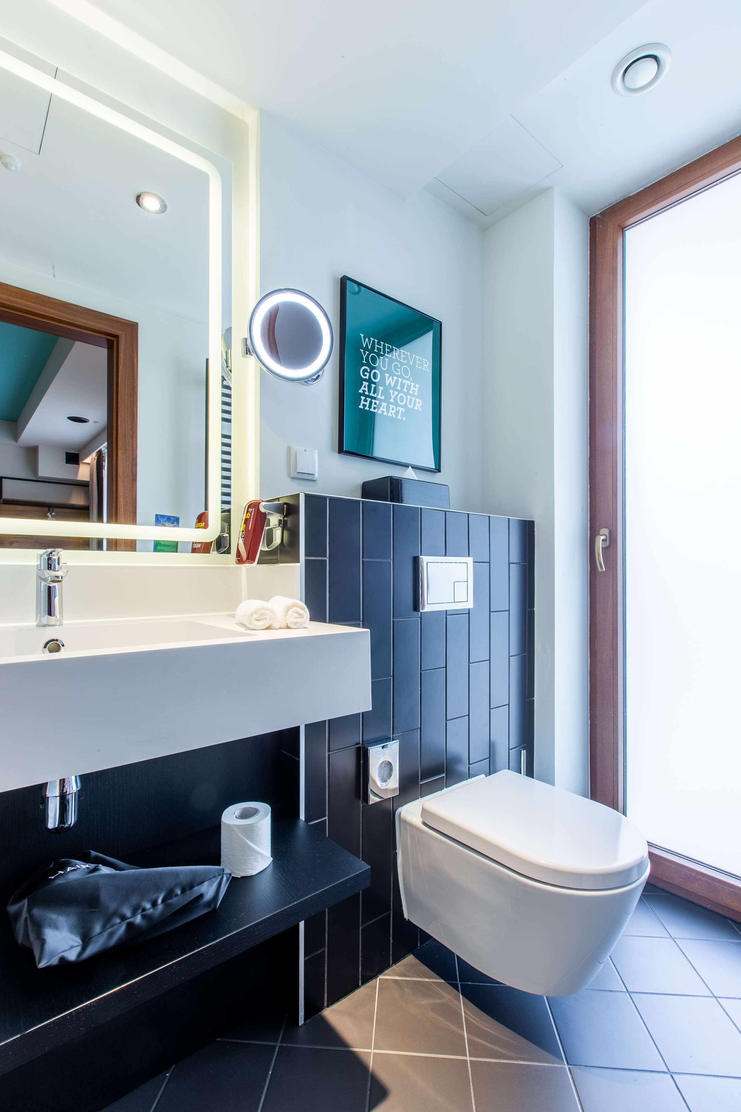 shower, rainfall showerhead, eco-friendly toiletries, hair dryer