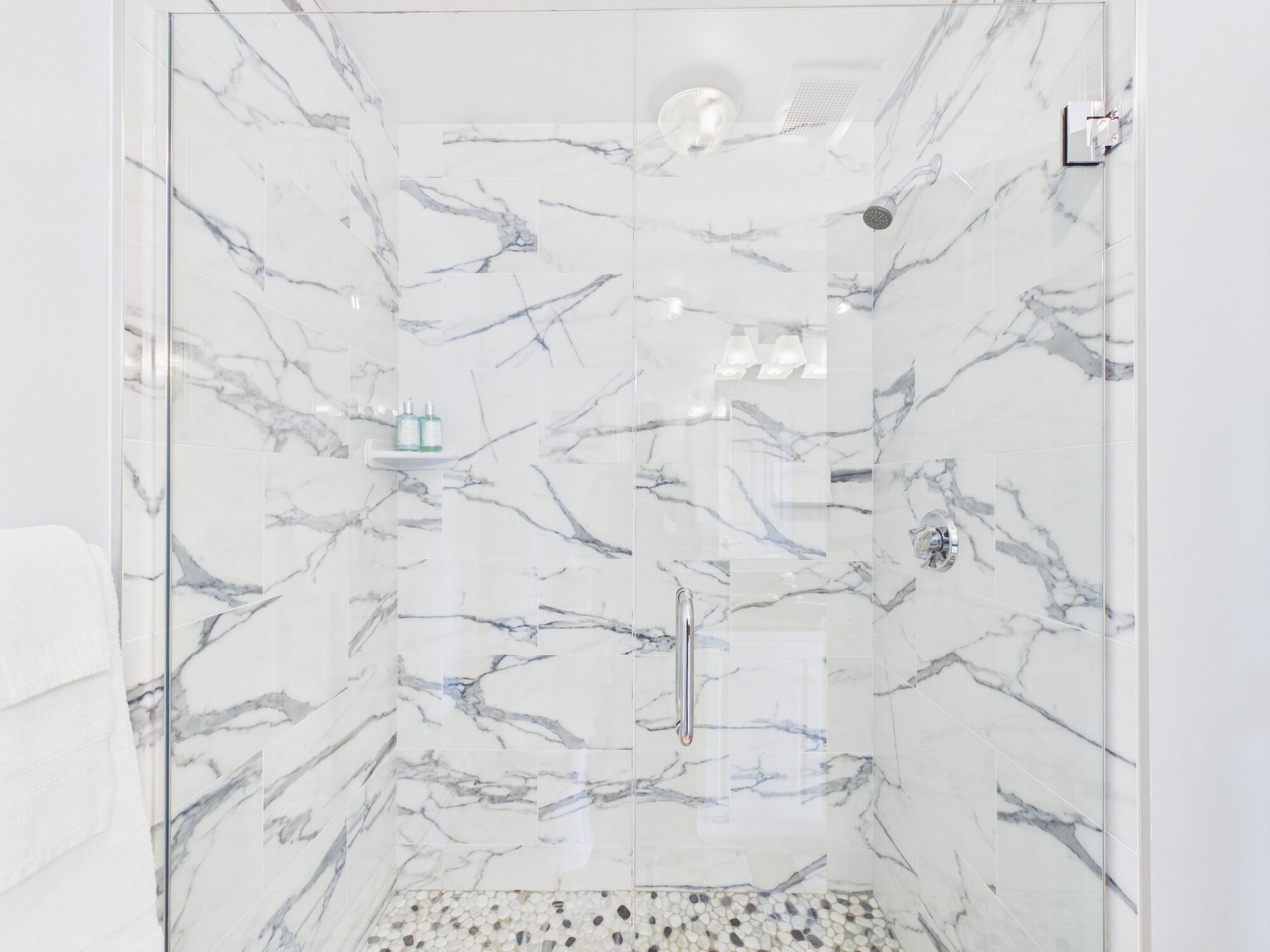 Room 1: Queen bed, twin pullout, private bath | Bathroom | Shower, free toiletries, hair dryer, towels