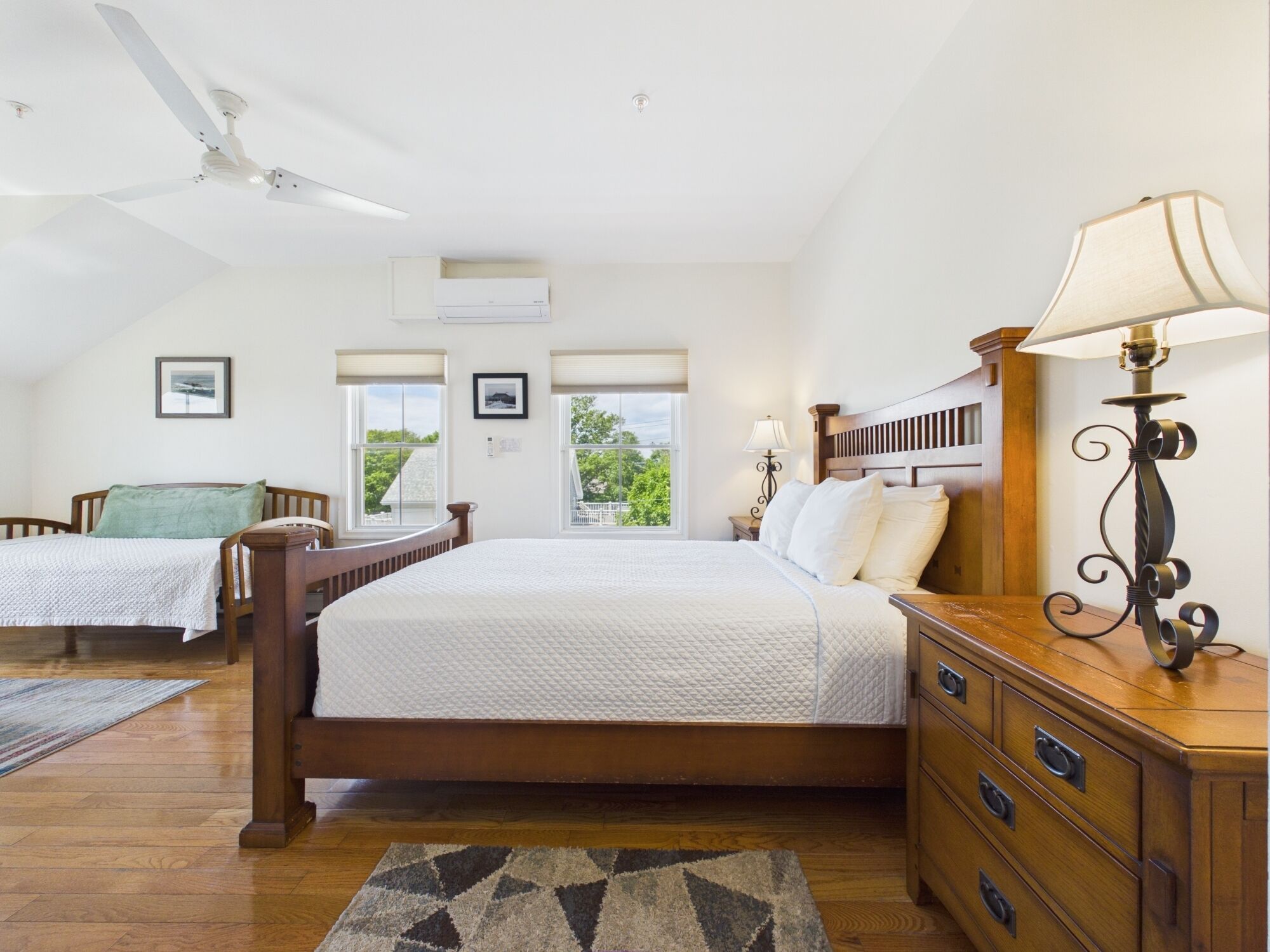 Room 5: Queen bed, twin day bed, private bath | View from room