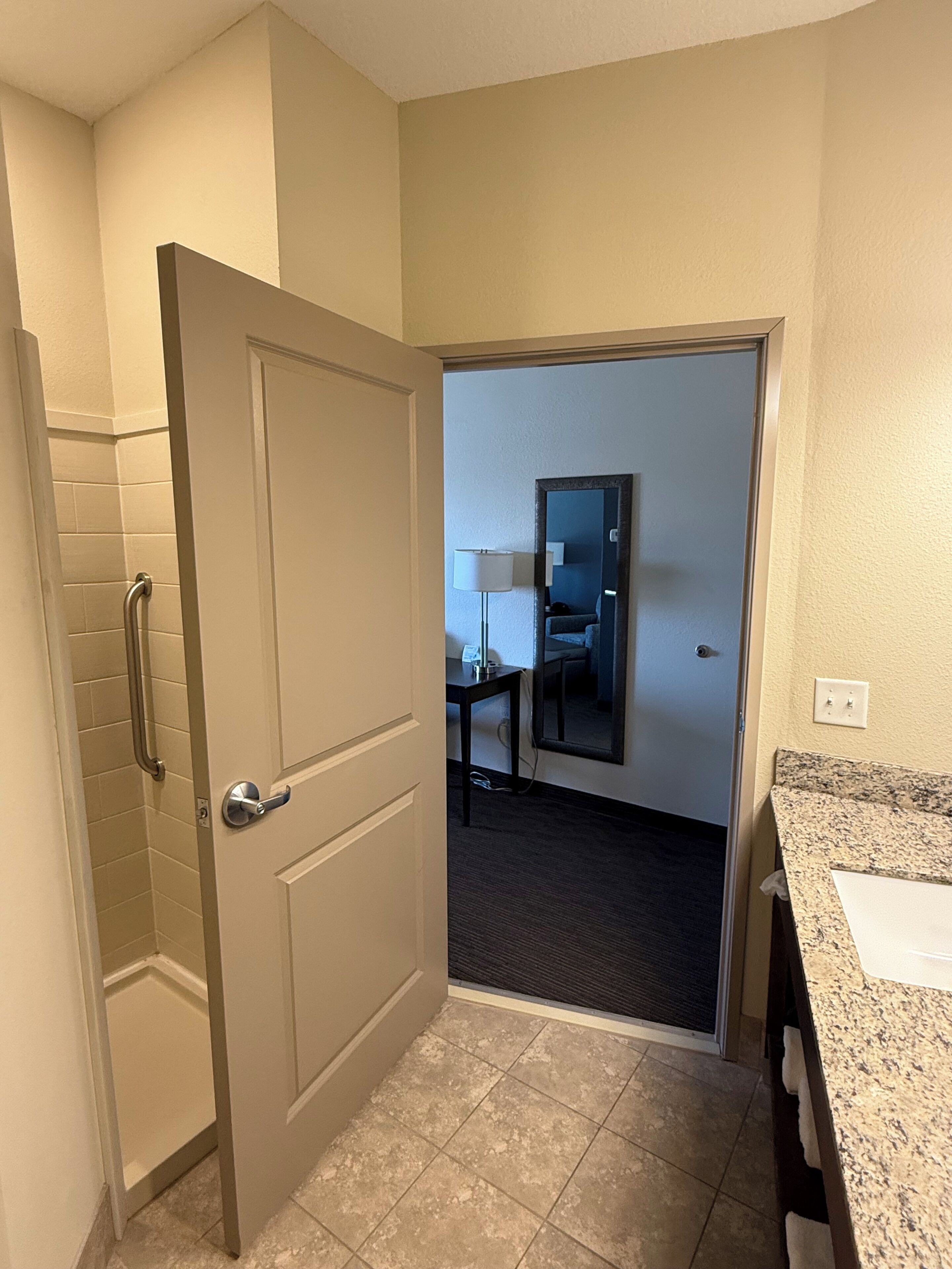 free toiletries, hair dryer, towels