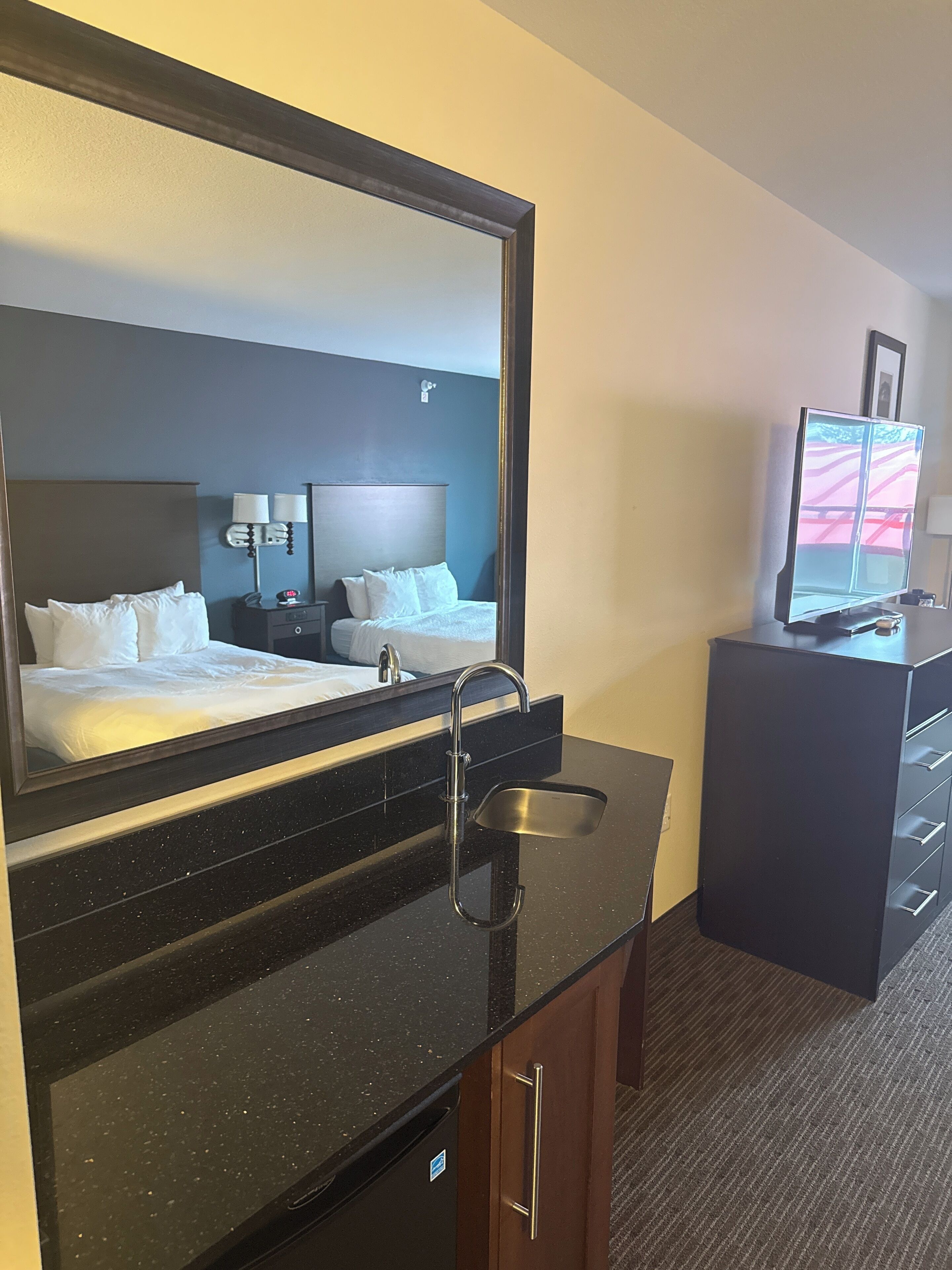 Room, 2 Queen Beds, Accessible, Non Smoking | Desk, blackout drapes, soundproofing, iron/ironing board