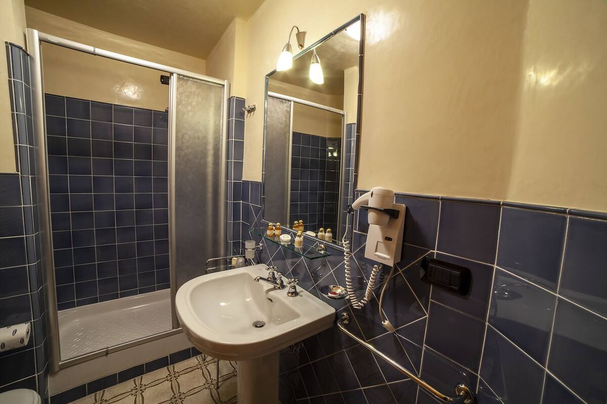 superior double room | bathroom | free toiletries, hair dryer, bidet, towels