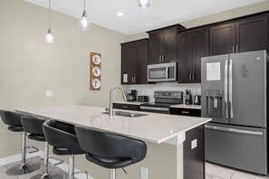 Microwave, oven, dishwasher, high chair
