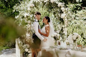 Outdoor banquet area