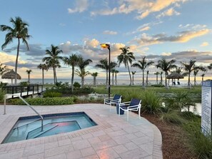 Outdoor pool, a heated pool - Direct Beach Front/Best View of Gulf/Remodeled Pointe Santo E36 Sanibel (Sanibel)