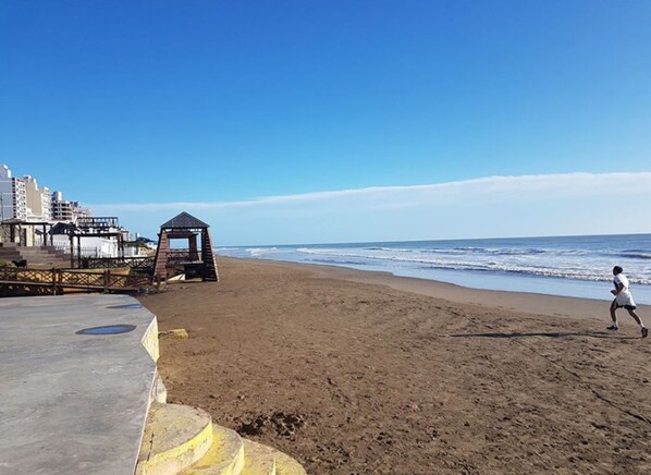 Beach nearby, motor boating